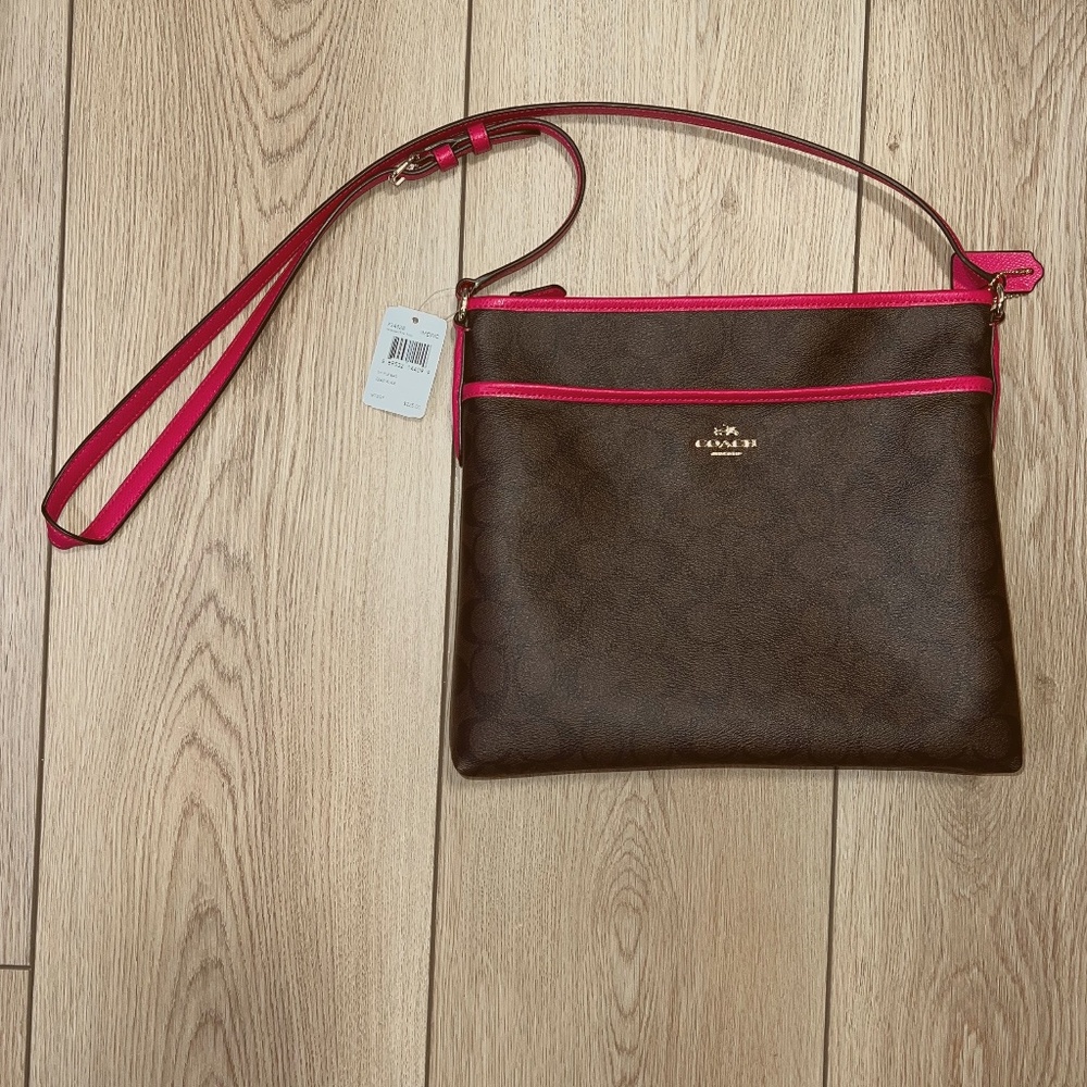 NWT - Authentic Coach Signature File Crossbody Bag - Picture 3 of 15